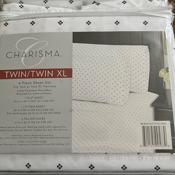 NWT Charisma black Dimond Twin orTwin XL 4 Piece Sheet Set - Picture 4 of 5
